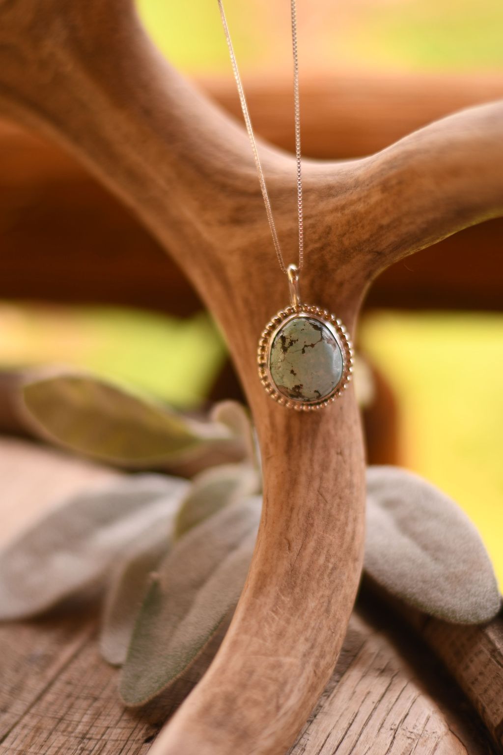 Powder Blue Turquoise Pendant Necklace