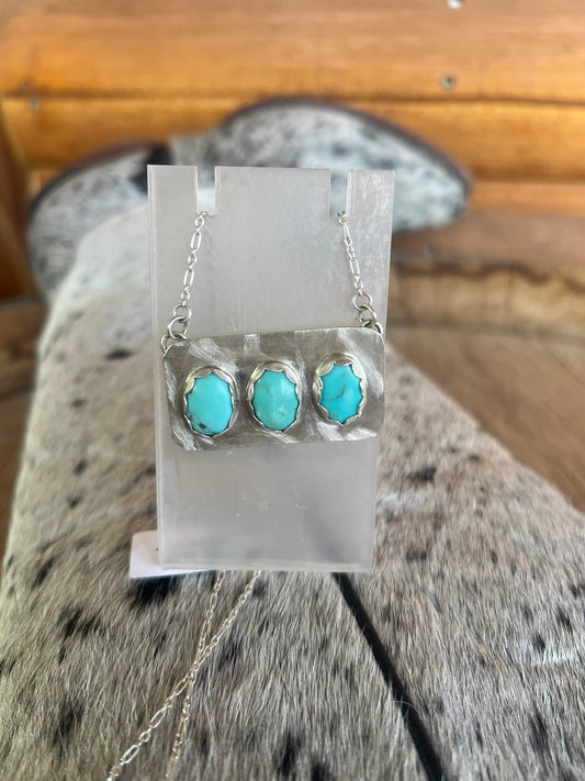 Triple Bond – Turquoise Bar Necklace