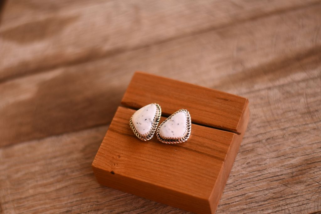 White Buffalo Drop Earrings