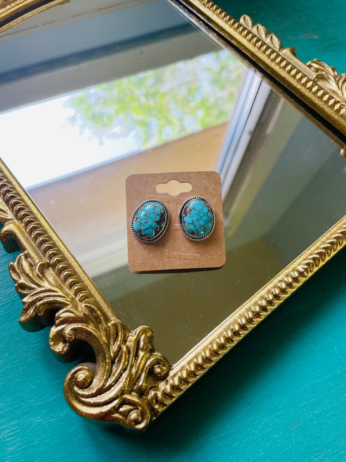 Chunky #8 turquoise studs