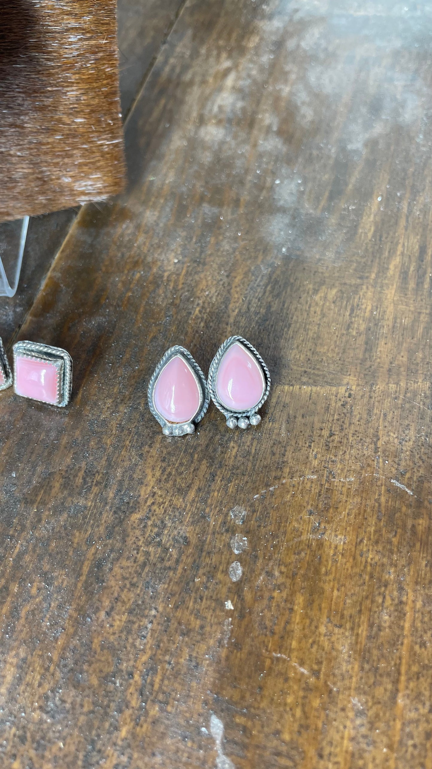 Pink Dust Stud Earrings