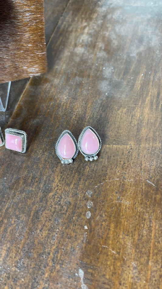 Pink Dust Stud Earrings