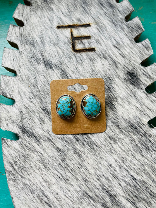 Chunky #8 turquoise studs