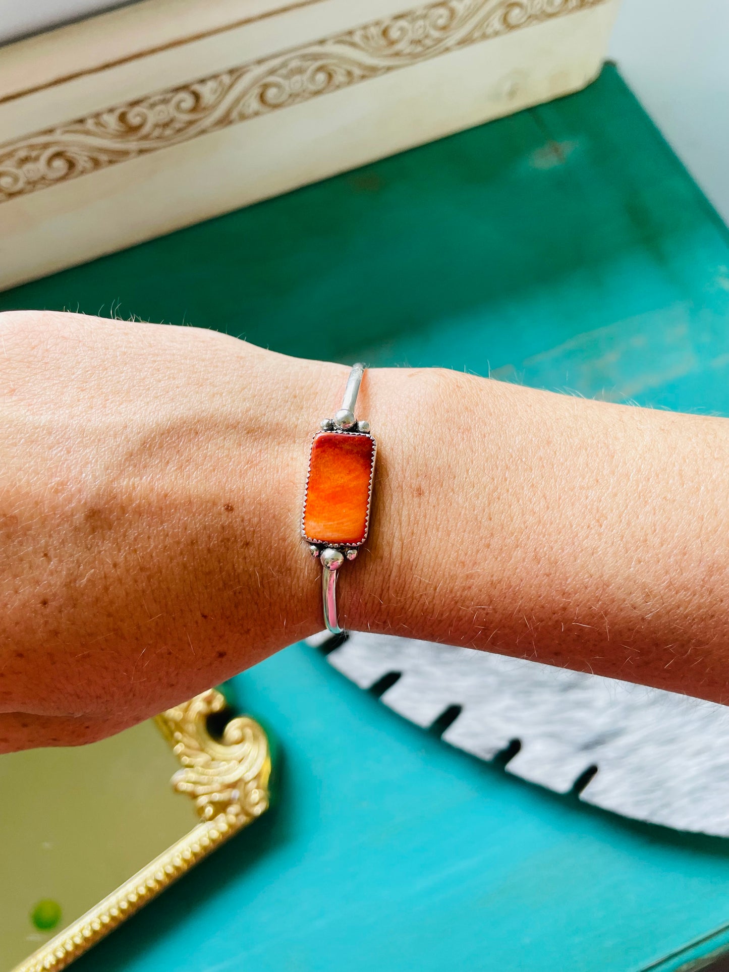 Square Orange Spiny Cuff