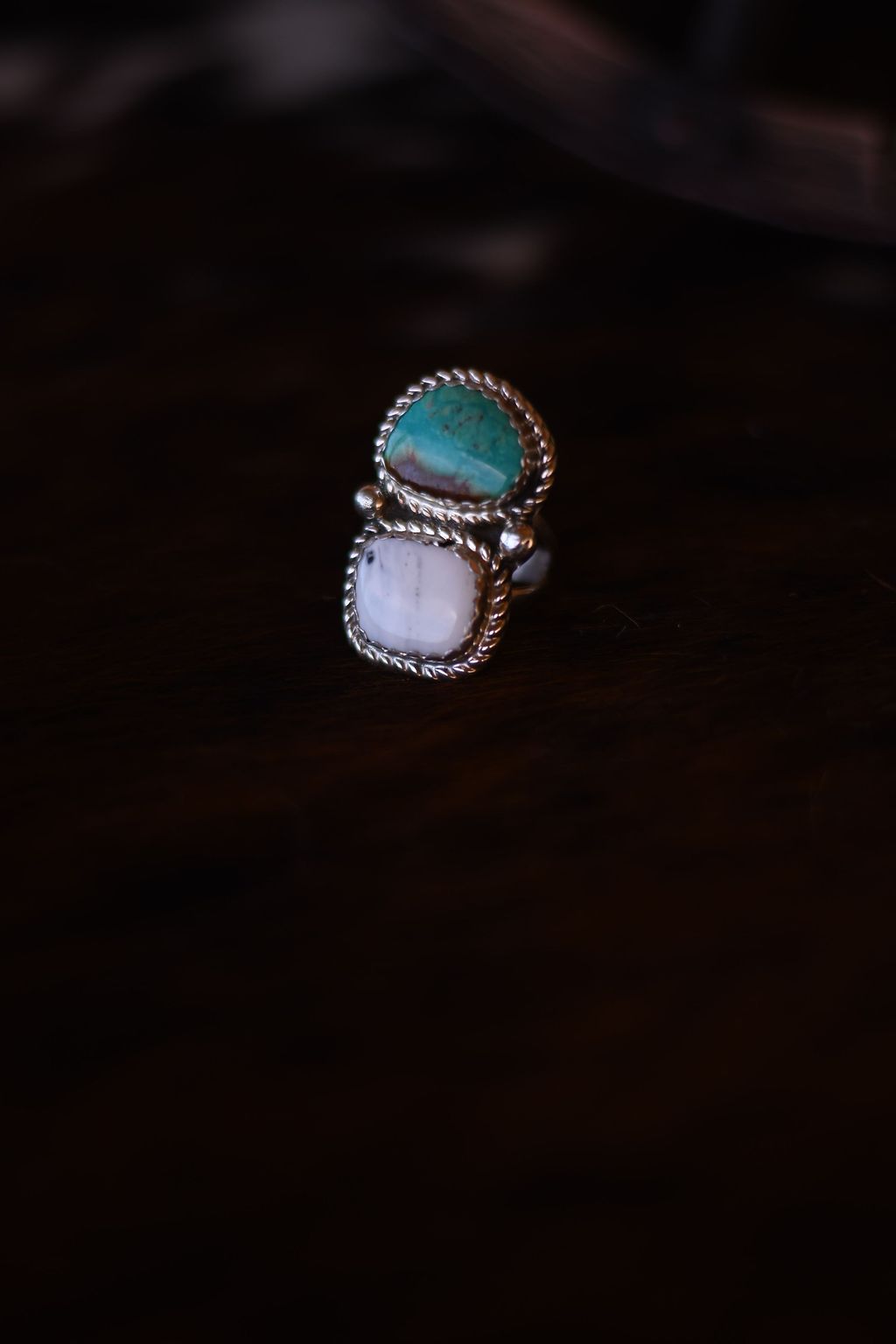 Turquoise & White Buffalo Statement Ring