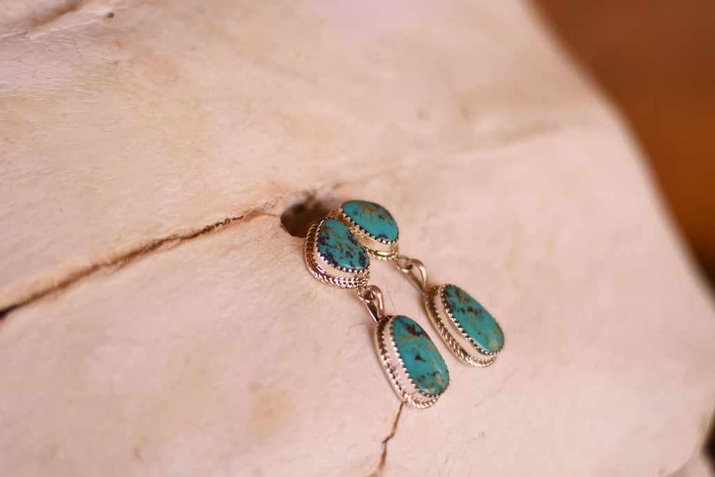 Turquoise Dangle Statement Earrings