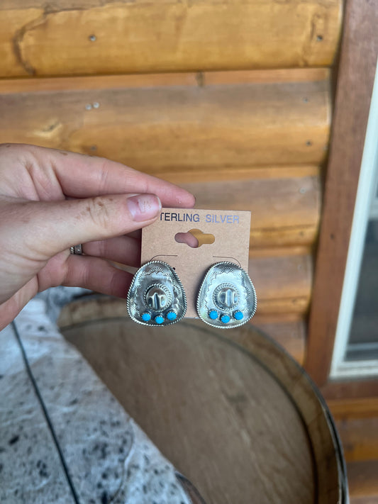 The Durango Cowboy Hat Turquoise Earrings