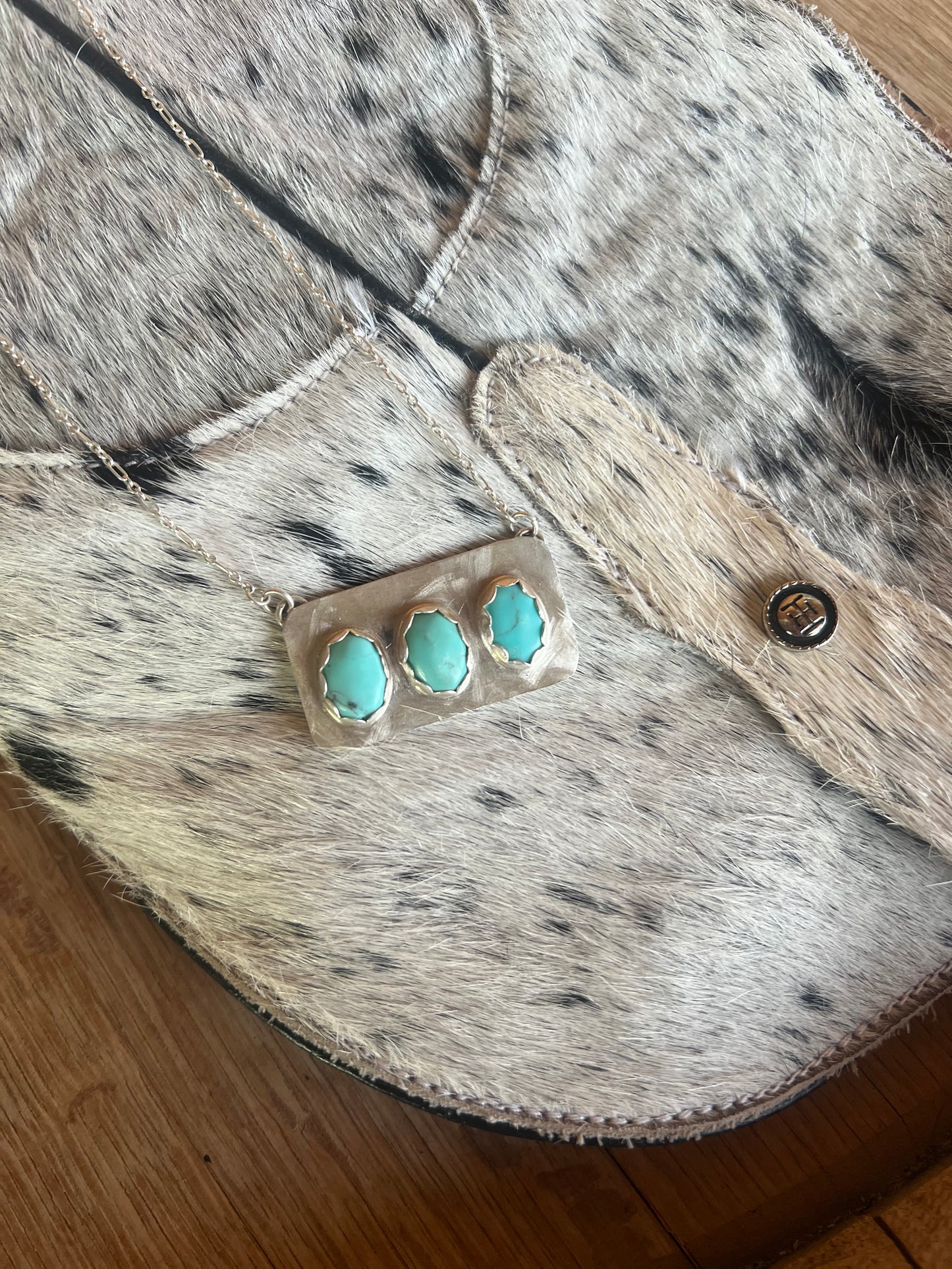 Triple Bond – Turquoise Bar Necklace