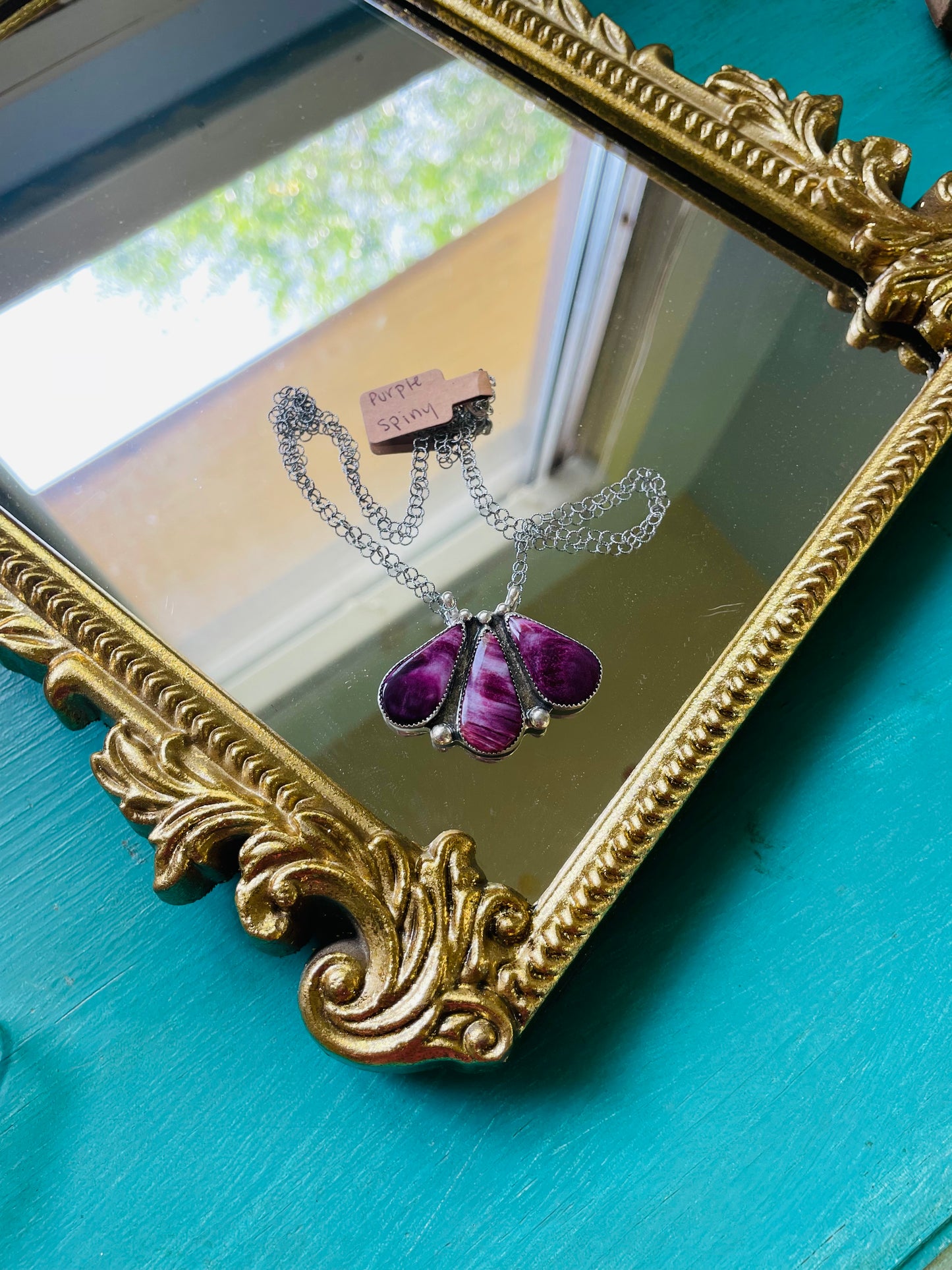 Show Stopper Purple Spiny Necklace