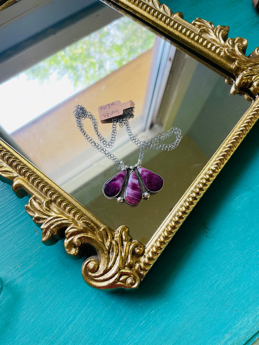 Show Stopper Purple Spiny Necklace