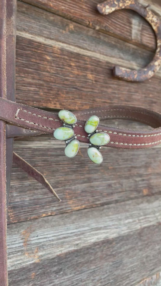 Desert Sage Drop Cluster Earrings